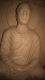 Statue of the Buddha at Jaulian ruined Buddhist monastery, Haripur, near Taxila, Pakistan. A UNESCO World Heritage Site, dating from the second century CE.