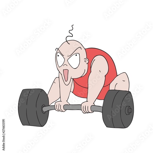 man trying lift weights