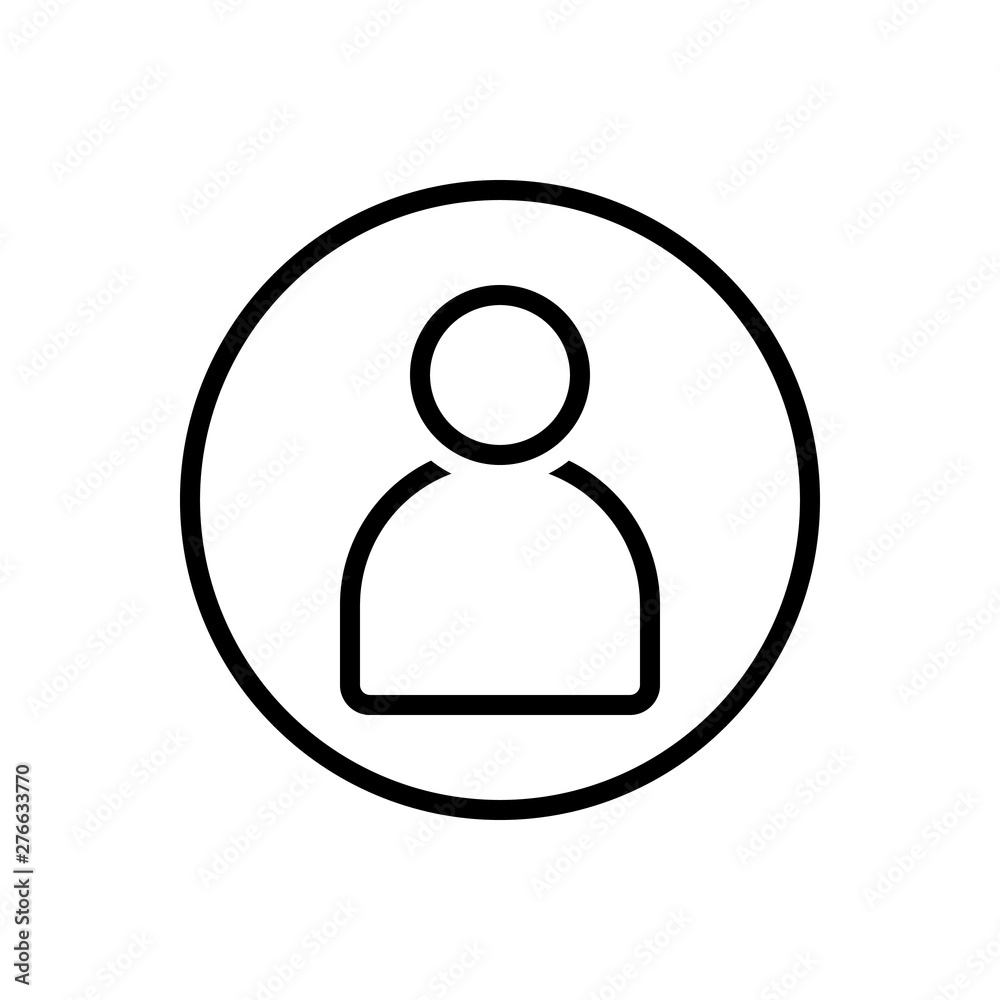 Black line icon for avatar Black line icon for avatar