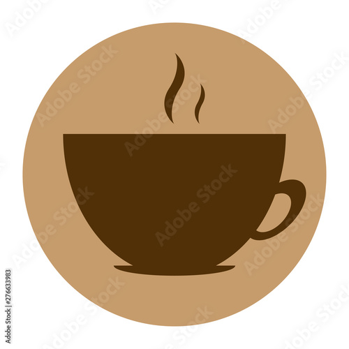 round vector icon of coffee design