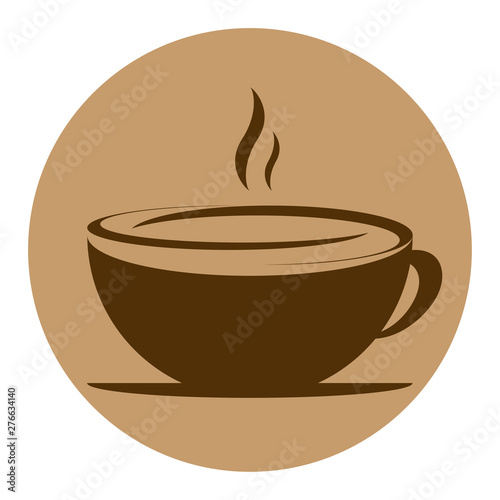 round vector icon of coffee design