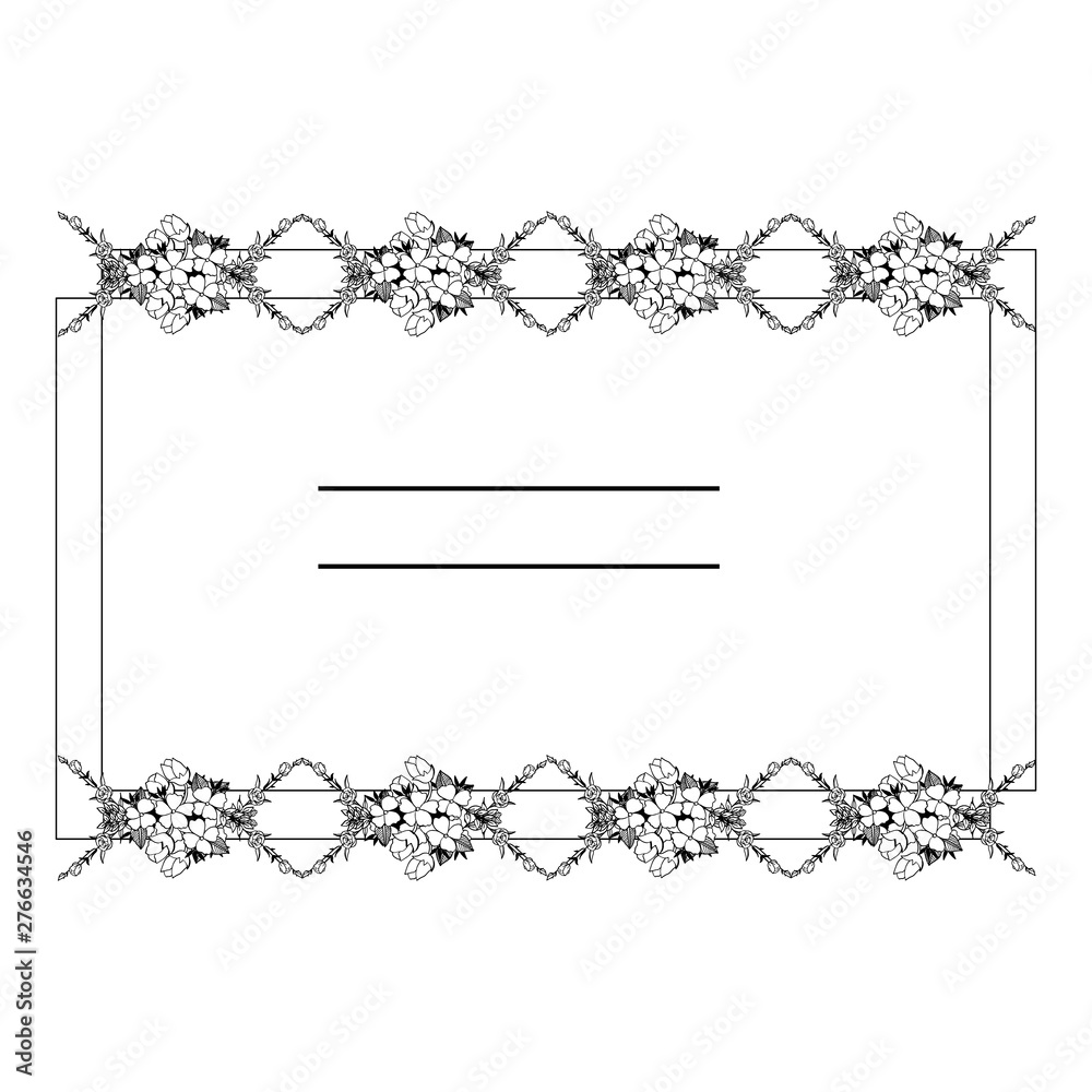 Obraz premium Vector illustration design of card for beauty of leaf floral frame