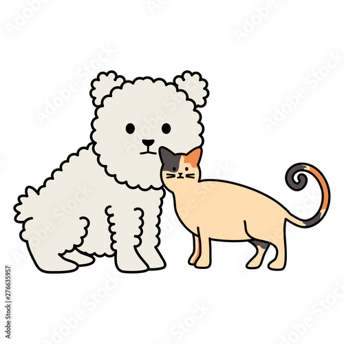 cute cat and dog mascots adorables characters