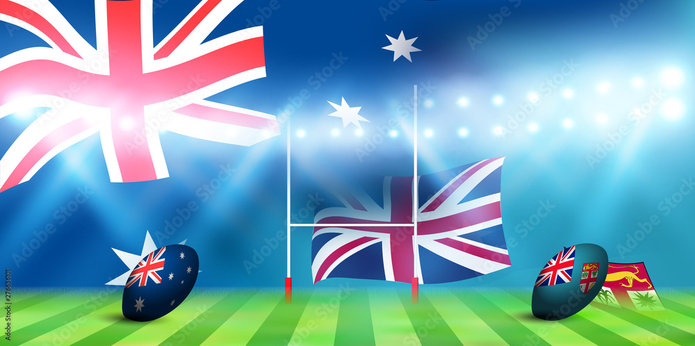 ラグビー オーストラリア フィジー 国旗 Stock Vector Adobe Stock