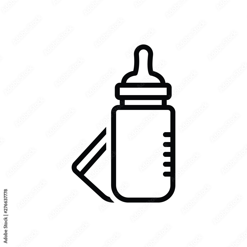 Black line icon for baby bottle Black line icon for baby bottle
