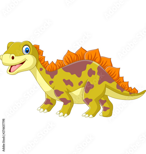 Cartoon dinosaur on white background