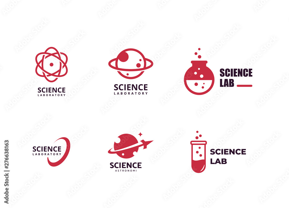 Science logo template, laboratory vector logo bundling, science emblem Science logo template, laboratory vector logo bundling, science emblem