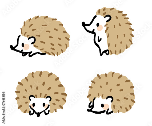 ハリネズミのイラストセット