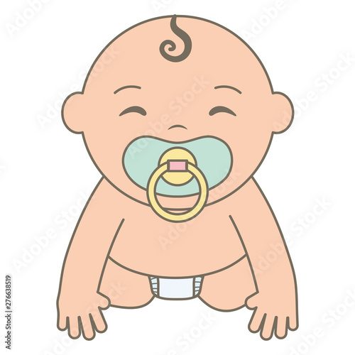 cute little baby boy crawling