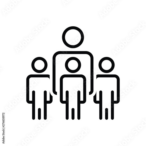 Black line icon for people 