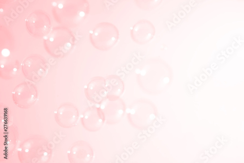 Pink soap bubbles background.