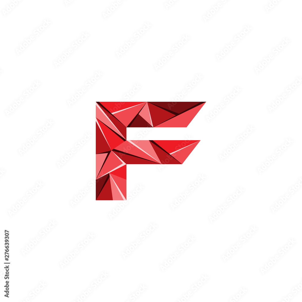 Naklejka premium initial letter F capital abstract triangle logo vector