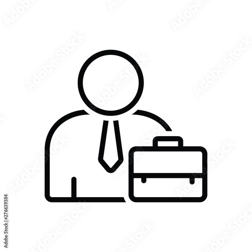 Black line icon for employee