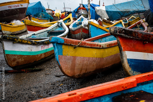 colorful fishing boats