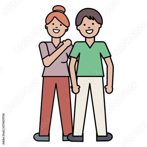 young lovers couple avatars characters