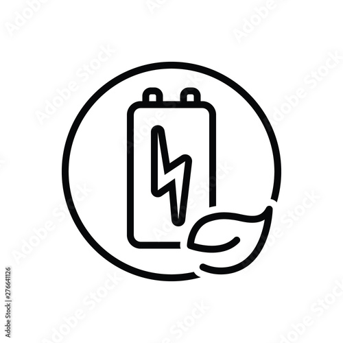 Black line icon for renewable energy 