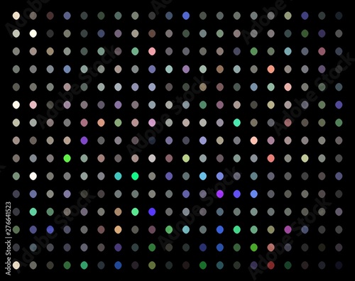 Glitz lights multicolor mosaic pattern on black background.