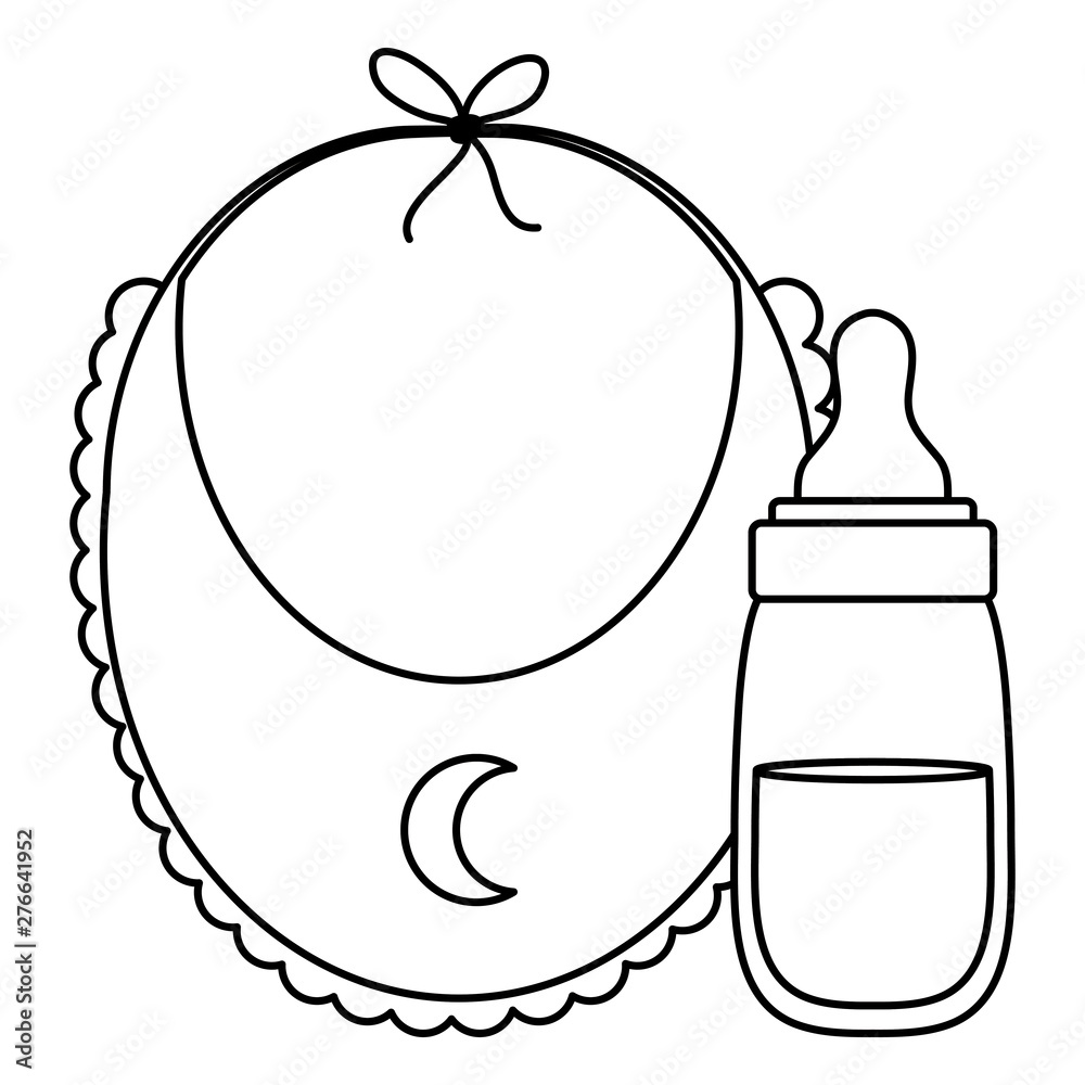 baby bib with milk bottle icons baby bib with milk bottle icons