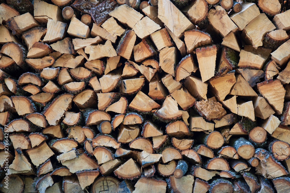 Fototapeta premium Tło stos cięcia drewna