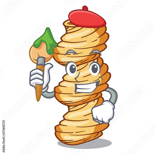 Artist cellentani pasta isolated in the mascot