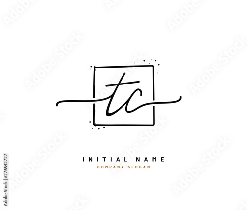 T C TC Beauty vector initial logo, handwriting logo of initial signature, wedding, fashion, jewerly, boutique, floral and botanical with creative template for any company or business.