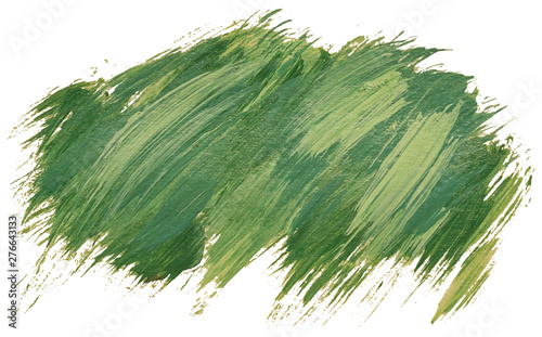 Hand drawn isolated acrylic paintbrush stripes with dirty green color EPS 10 vector illustration.