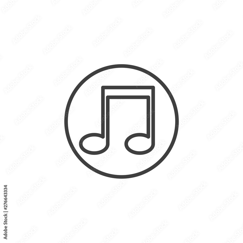 Music note icon symbol template black color editable. simple logo vector illustration for graphic and web design.