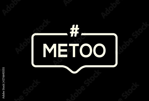 Metoo sexual harassment icon. Me too violence hashtag social bad word movement