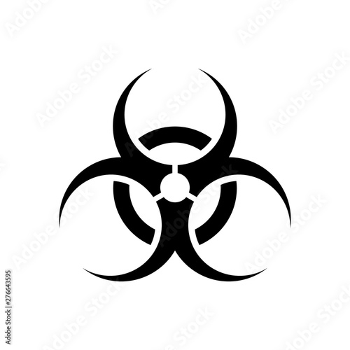 Bio hazard sign caution. Biological danger toxic symbol, virus risk, biohazard alert