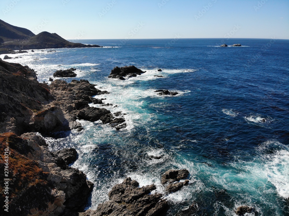 Ocean cliffs dramatic view in California