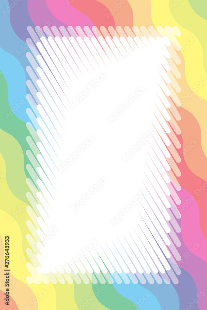 Background Wallpaper Vector Illustration Design Free Free Size Charge Free Colorful Color Rainbow Show Business Entertainment Party Image 背景壁紙 パステルカラー 名札 値札イラスト素材 キッズ ウェーブ 波 ギザギザ模様 フリーサイズ Stock Vector
