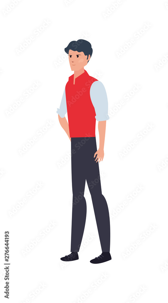 delivery man character icon vector ilustrate