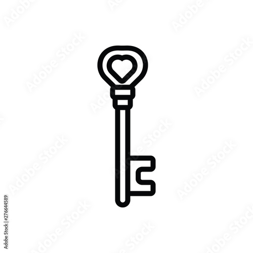 Black line icon for key 