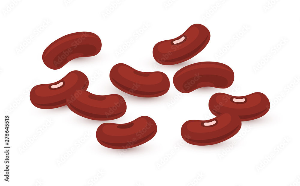 Kidney beans legume red brown seed. Kidney bean plant vegetable silhouette flat illustration Kidney beans legume red brown seed. Kidney bean plant vegetable silhouette flat illustration