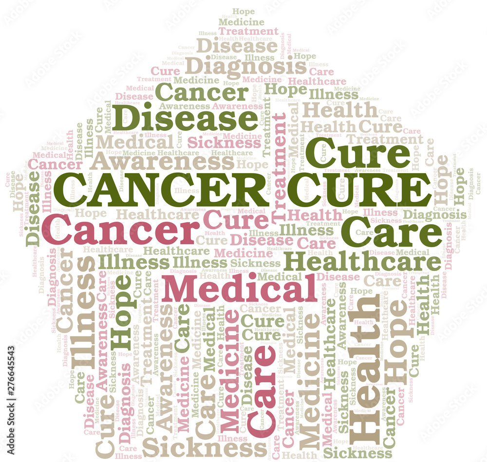 Cancer Cure word cloud. Vector made with text only. Cancer Cure word cloud. Vector made with text only.