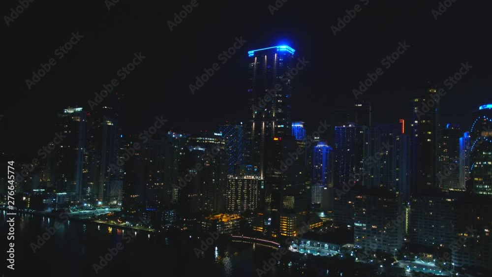 custom made wallpaper toronto digitalAerial video Panorama Tower Brickell night 4k