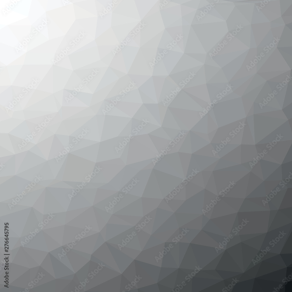 Black and White Abstract Low Poly Background. Geometric backdrop in Origami style with gradient. Textured pattern for your website.