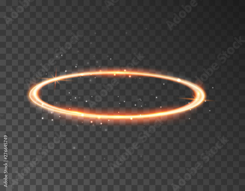 Angel halo ring saint aureole icon. Holy ring angel halo isolated nimbus gold circle realistic element photo