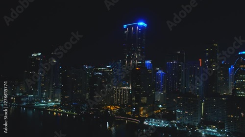 Wallpaper Mural Aerial video Panorama Tower Brickell night 4k Torontodigital.ca