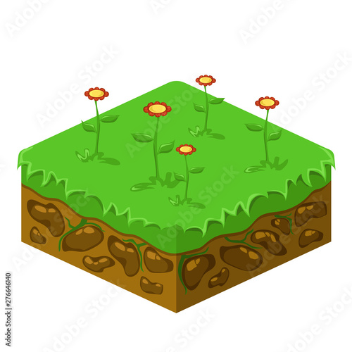 Soil layers vector isometric image