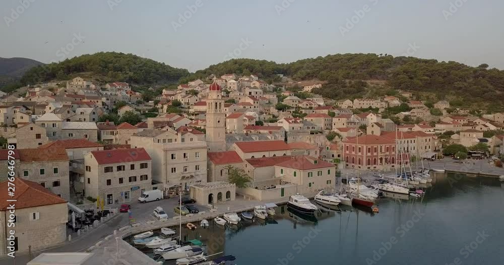 AERIAL: Mediterranean village in Croatia AERIAL: Mediterranean village in Croatia