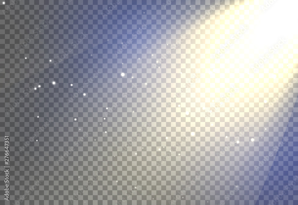 Sun light flare background effect, Sunlight ray glowing beam on transparent, warm shine glare Sun light flare background effect, Sunlight ray glowing beam on transparent, warm shine glare