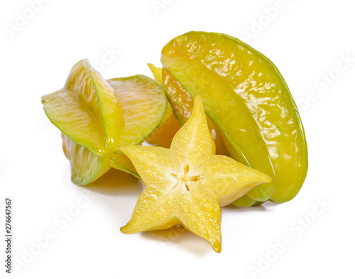 Star fruit or Carambola on white background