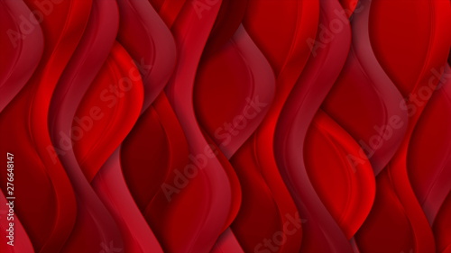 Bright red abstract silk wavy pattern background