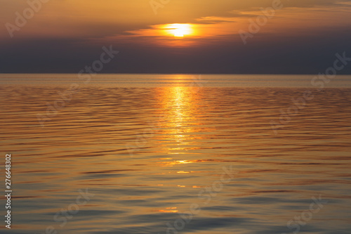 beautiful summer sunset on lake