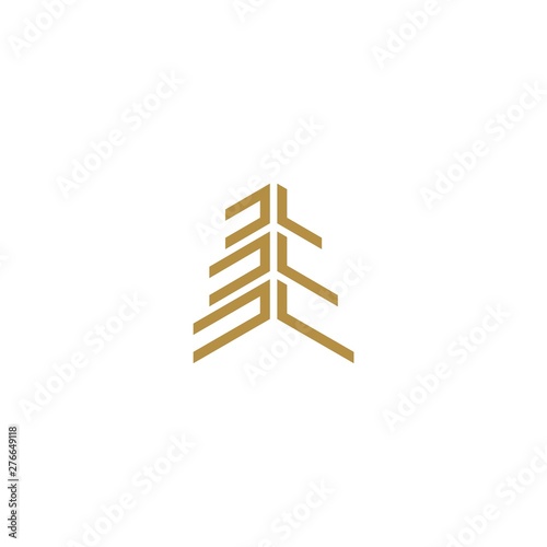 pine logo with an abstract shape