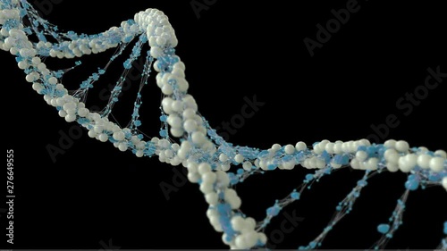 4k (4096x2304) animation of rotating DNA glowing molecule
