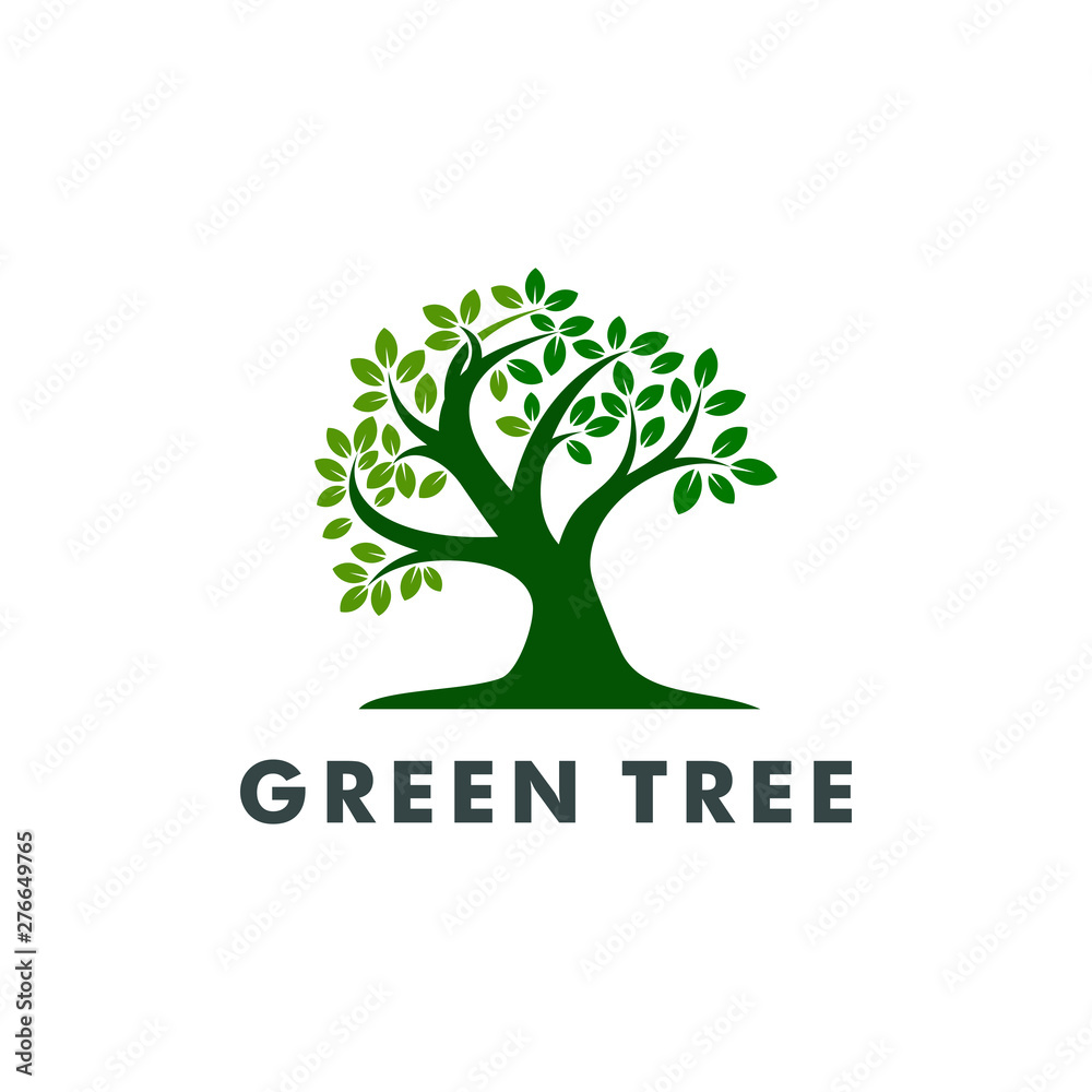 tree logo template. green forest icon vector illustration