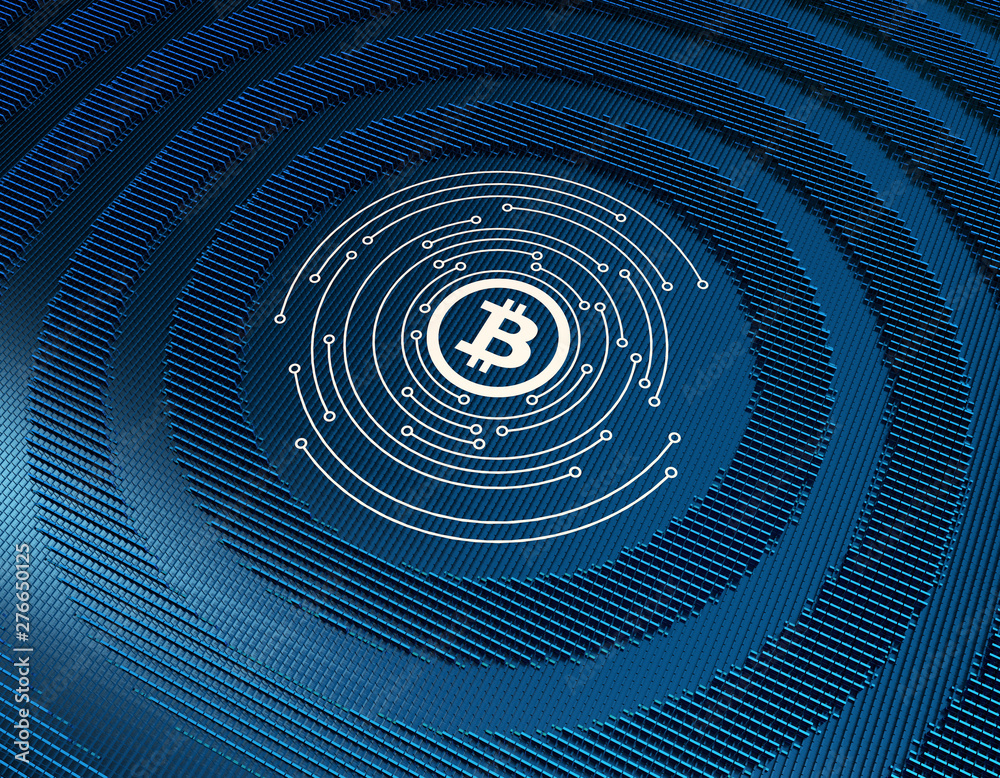 Fototapeta premium Electronic Technology Finance, Circuit Boards and Bitcoin