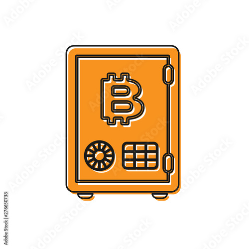 Orange Proof of stake icon isolated on white background. Cryptocurrency economy and finance collection. Vector Illustration